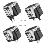 Hoco AC5 2USB+1Socket Universal Travel Adapter