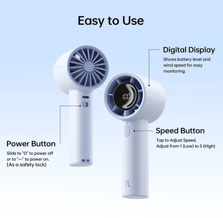 JisuLife Life10 Handheld Fan 4000mAh 22-Hour Battery Type-C