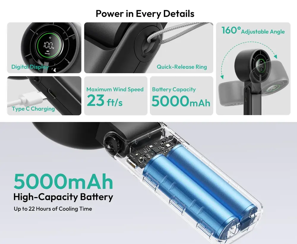 Aecooly Halo 02 PB02-A 3-in-1 Portable Handheld Fan