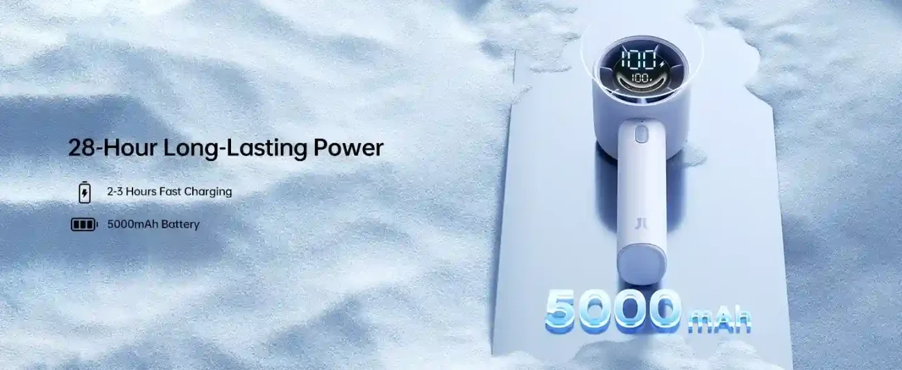 JisuLife Life10S Handheld Fan | 5000mAh 28-Hour Type-C