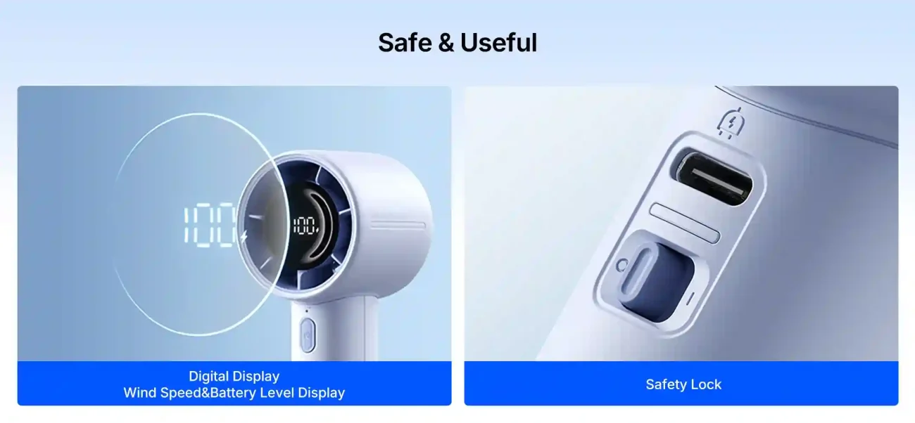 JisuLife Life10S Handheld Fan | 5000mAh 28-Hour Type-C