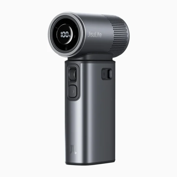 JisuLife Ultra2 Handheld Fan 100 Speed 9000mAh Fast Charging Key Features: 100-level wind speed adjustment 9000mAh high-capacity battery Up to 25 hours battery backup 18W fast charging support 2.5–3.5 hours charging time Removable rear grid design Lightweight and portable build
