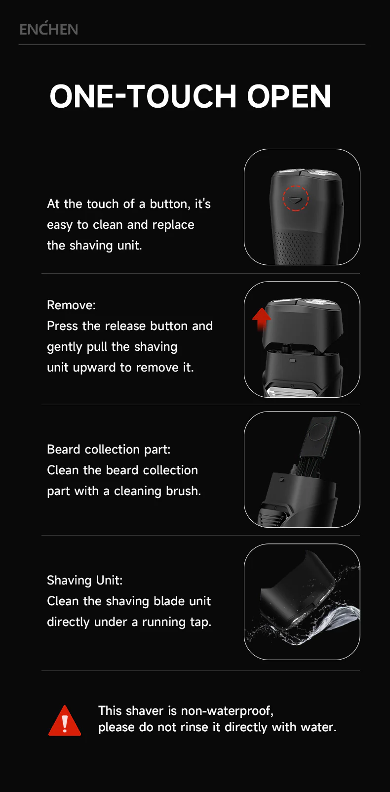 ENCHEN K3 Portable Electric Shaver for Men Type-C Rechargeable