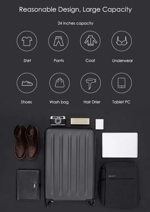 Xiaomi 90 Points 20 Inch Metal Spinner Wheel Luggage Suitcase