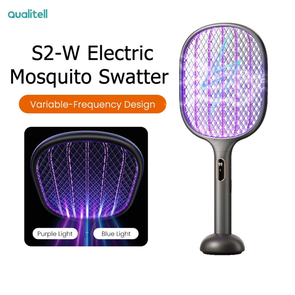 qualitell-s2-electric-mosquito-swatter-2-in-1-uv-trap