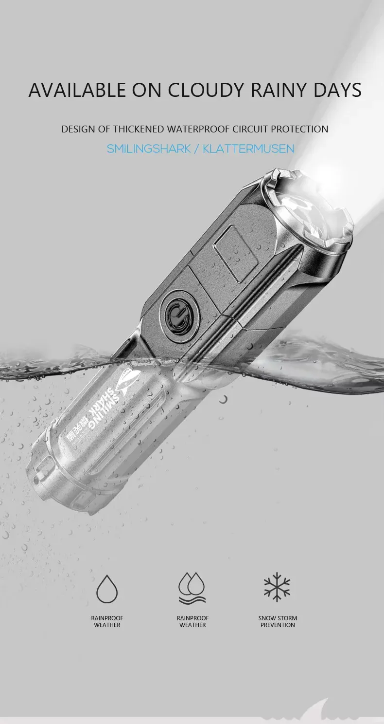 smiling-shark-622a-rechargeable-led-flashlight-with-telescopic-focus